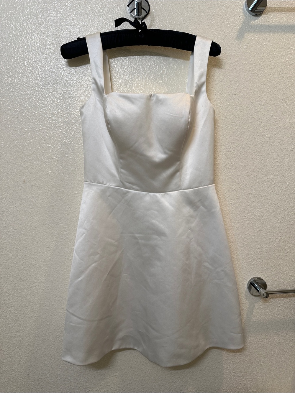 NWT Square Neck White Mini Dress with Wide Straps